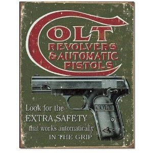 Colt Extra Safety Tin Sign