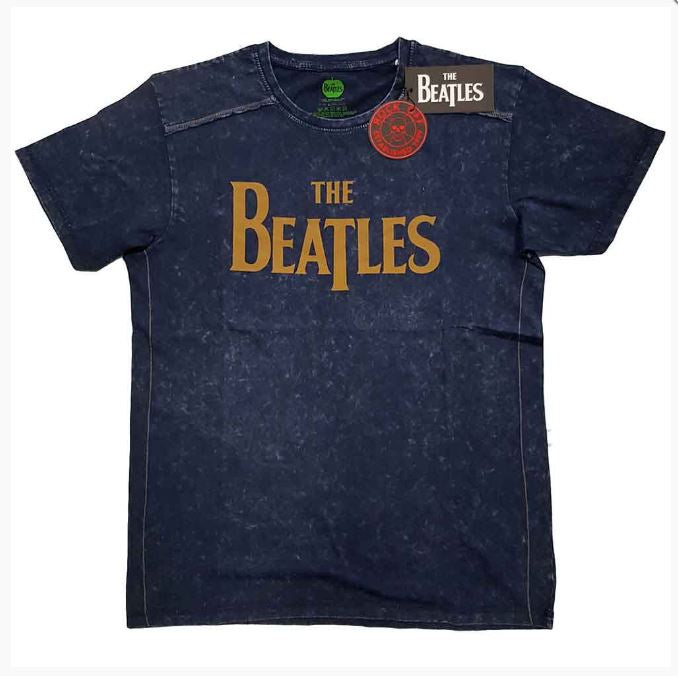 Rock Off - The Beatles "Drop T Logo" Wash Unisex T-Shirt
