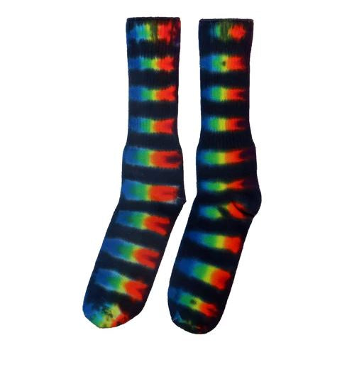 Cosmic Cotton - Black Rainbow Tie Dye Socks