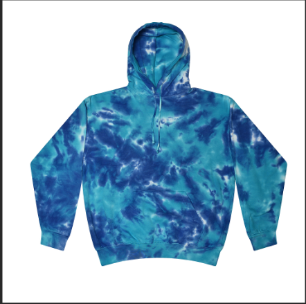 Tie Dye Youth Pullover Hoodie - Multi Blue