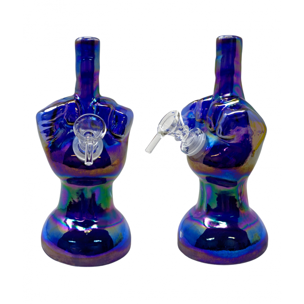 8" Middle Finger Soft Glass Water Pipe