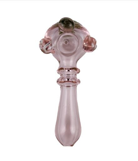 Skeye - 4.5" Pink Fancy "Flower Head" Glass Spoon