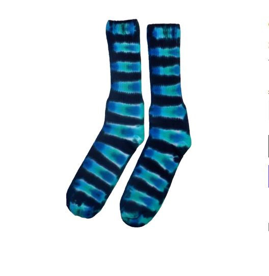 Cosmic Cotton - Aqua & Black Tie Dye Socks
