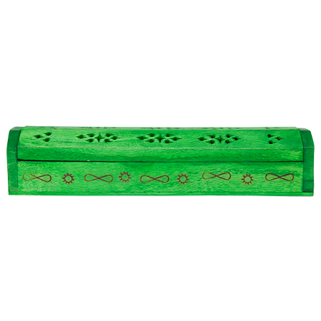 Coffin Box Incense Burner w/Storage - Green