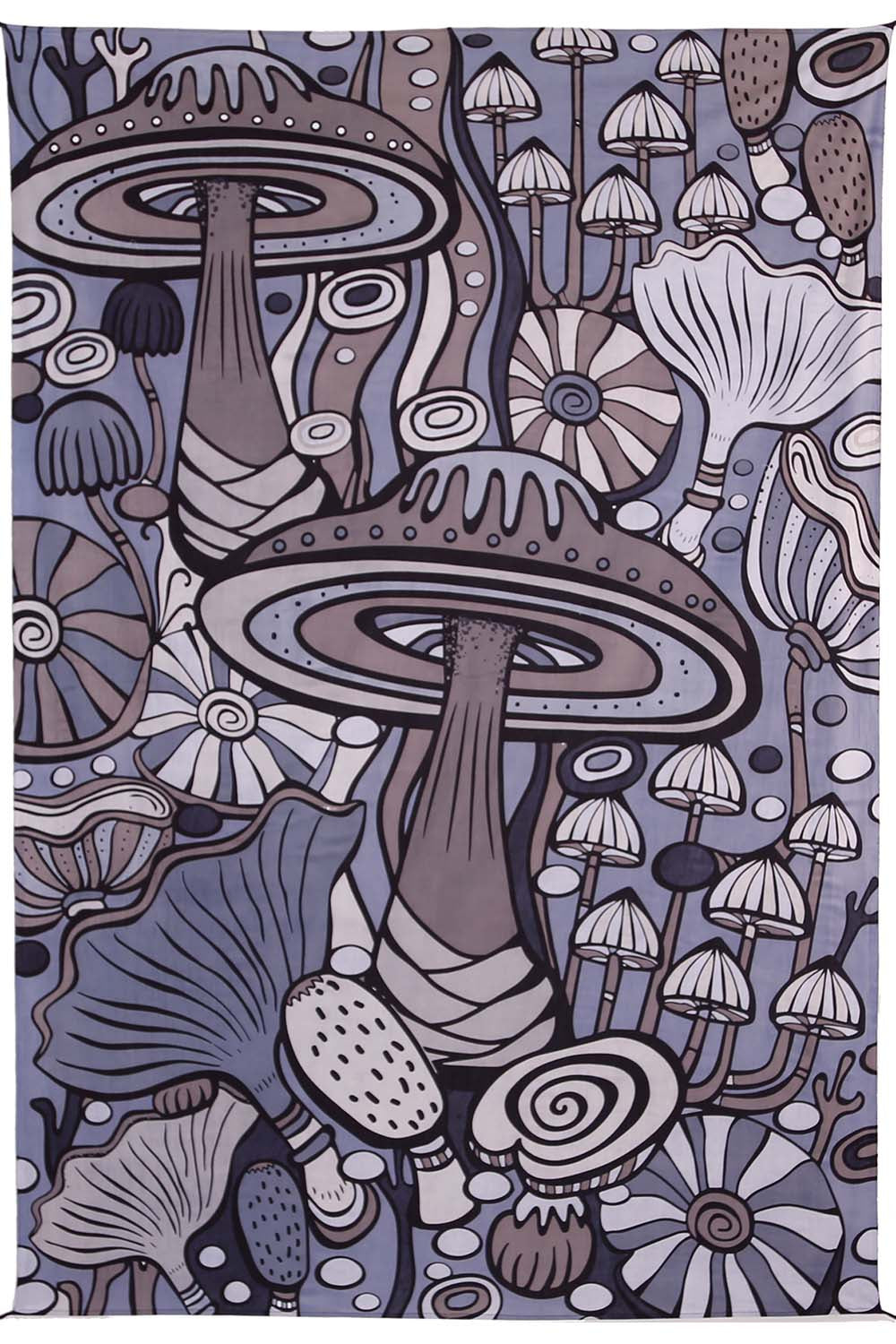 Grey Mushroom Garden Tapestry