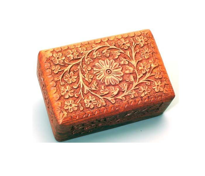 RExpo - Carved Wooden Box w/Flowers