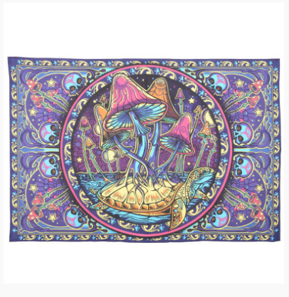 Indian Tapestry - Single Mushroom on Turtle 65420