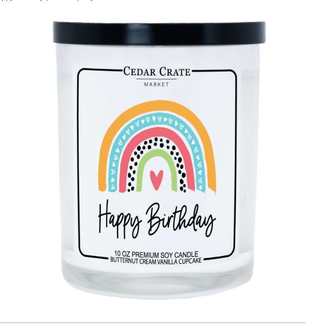 Cedar Crate - Happy Birthday Rainbow Soy Candle