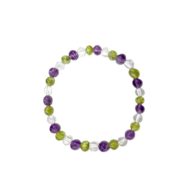 Oceanic - Amethyst Peridot Crystal Beaded Bracelet