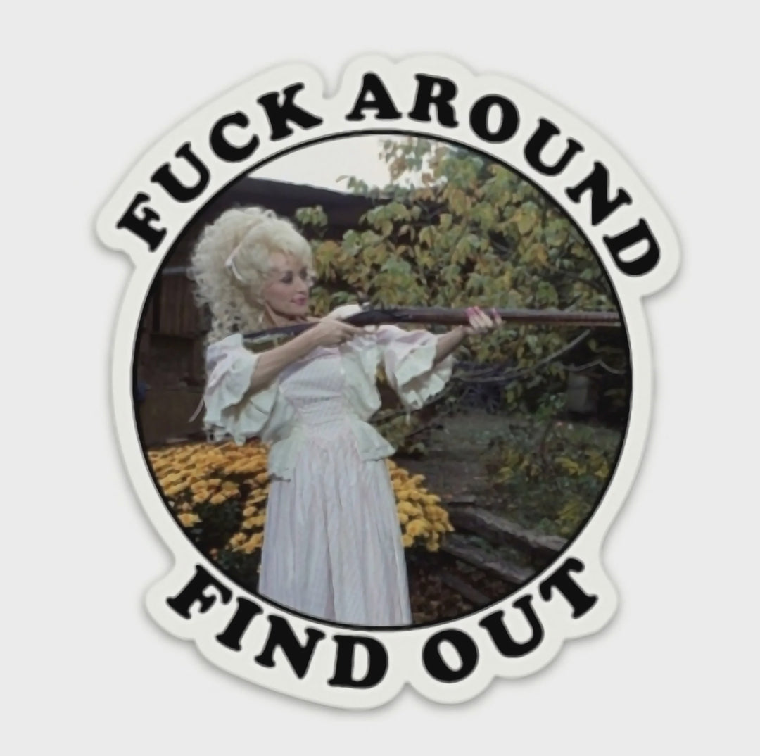 Find Out Dolly Parton Sticker
