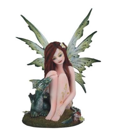 GSC - Green Forest Fairy w/Green Dragon Statue
