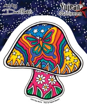 Butterfly Mushroom Sticker