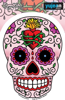 Sunny Buick Sacred Heart Sugar Skull Sticker