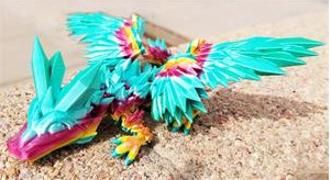 Crystal Peddler - 3D Printed Crystal Winged Crystal Dragons