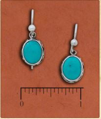 Tidepool - Oval Turquoise Sterling Silver Earrings