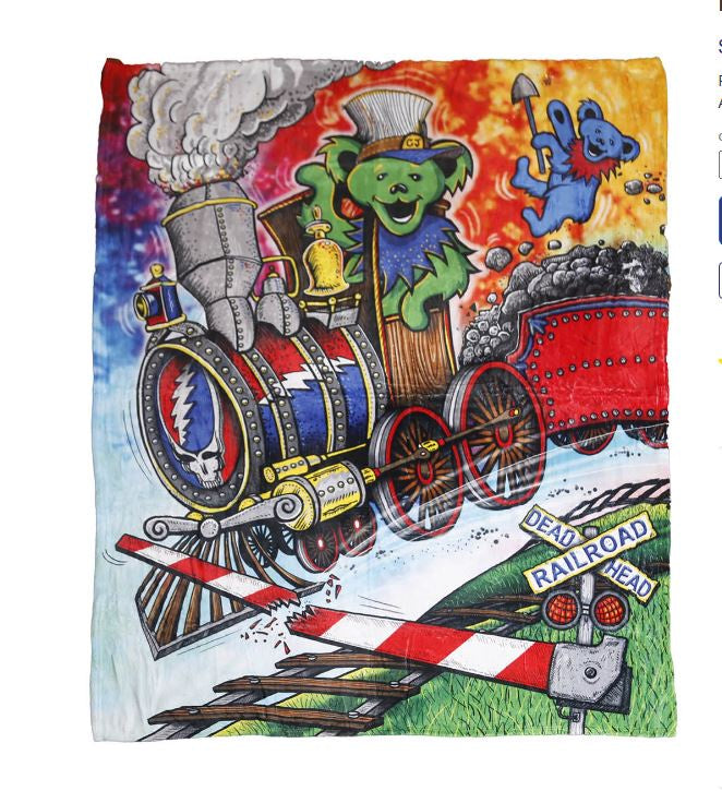 Grateful Dead - Casey Jones Train Fleece Blanket