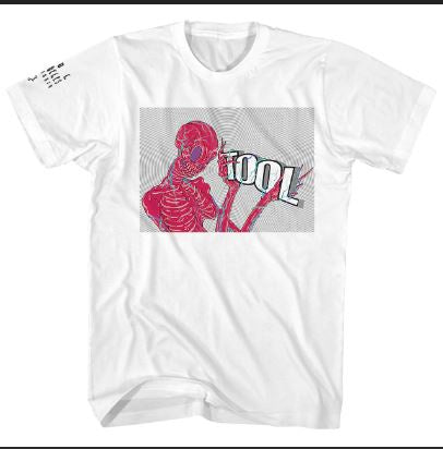Merch Traffic - TOOL "Skeleton Holding Logo" White T-Shirt