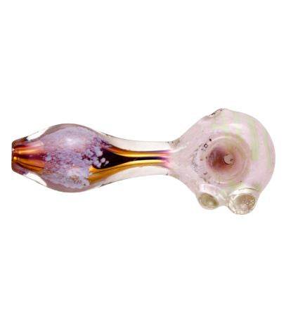 Skeye - 4.5" Pink Frit w/Pink Fuming Glass Spoon