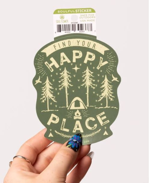 Soul Flower - Happy Place Camping Sticker