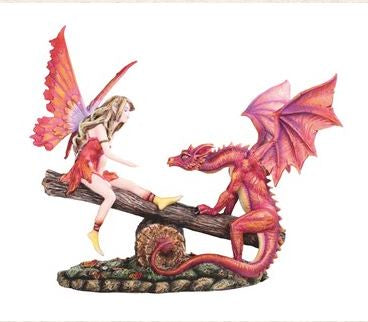 Fairy & Dragon on/Seesaw Statue