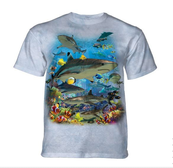 Liquid Blue - "Reef Sharks" Light Blue T-Shirt