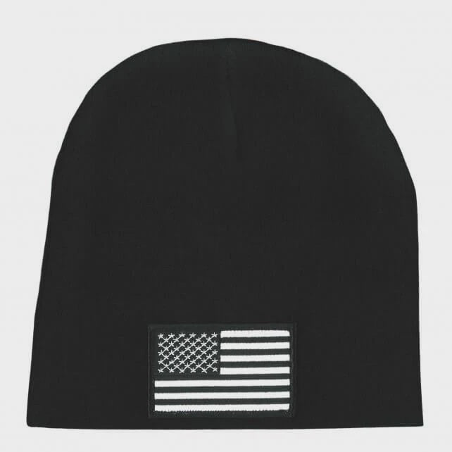 Black & White Flag Knit Hat