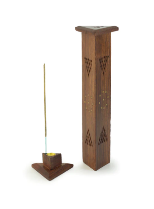 Wooden Triangle Tower Incense Burner