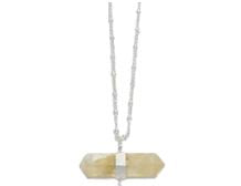 Earths Elements - Citrine Horizontal Double Pointed Crystal Necklace