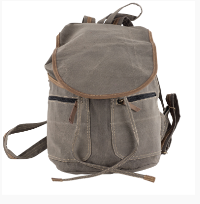 Clea Ray - Gray Knapsack w/Brown Piping 55635