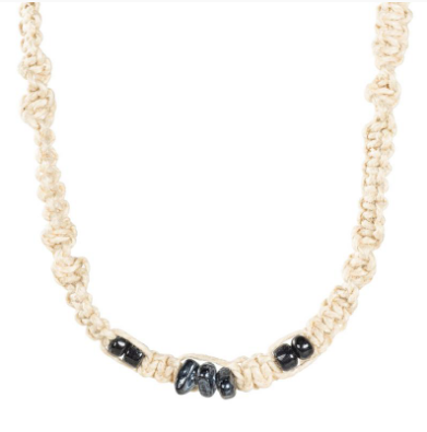 Benjamin - Black Natural Beaded Hemp Necklace