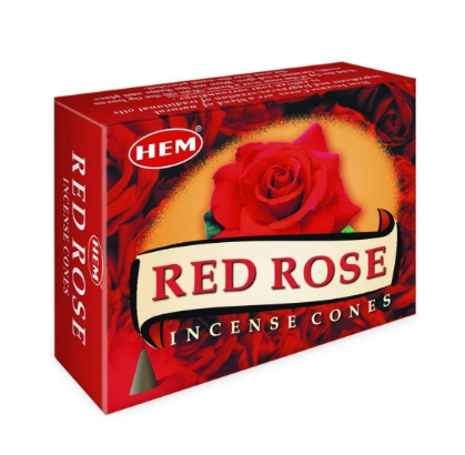 Hem Red Rose Scented Incense Cones 10 Ct.