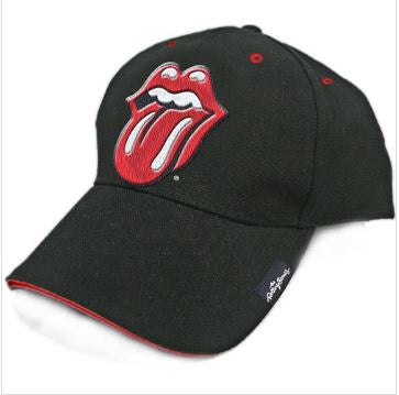 Rock Off - Rolling Stones "Classic Tongue" Unisex Black & Red Baseball Cap