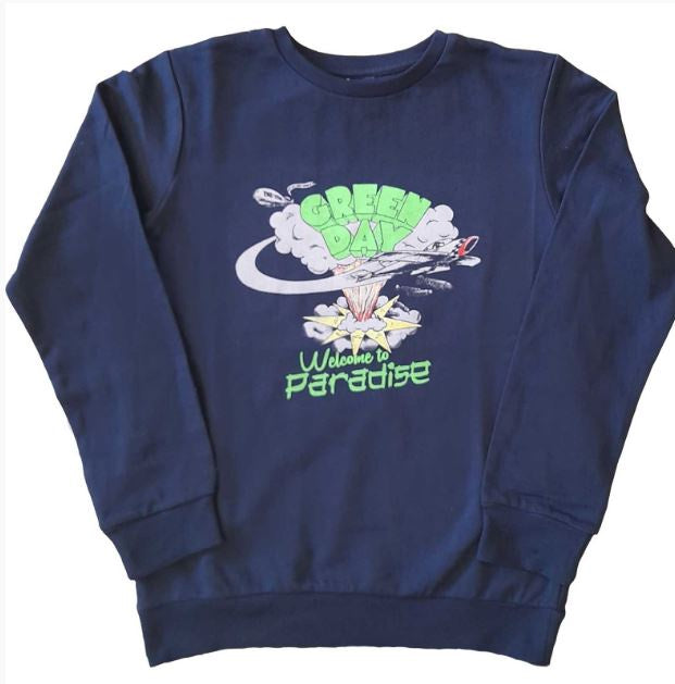Rock Off - Green Day 'Welcome to Paradise' Kids Navy Blue Sweatshirt