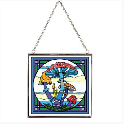 Benjamin - Stain Glass Mushrooms Suncatcher