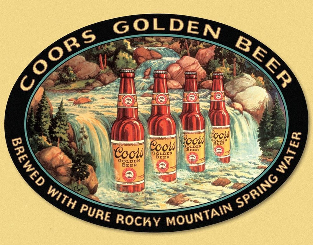 Coors Waterfall Tin Sign