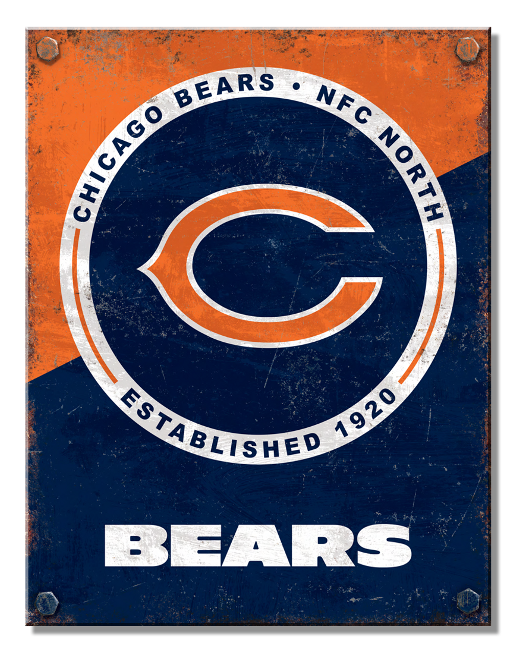 Chicago Bears Two Tone Tin Sign