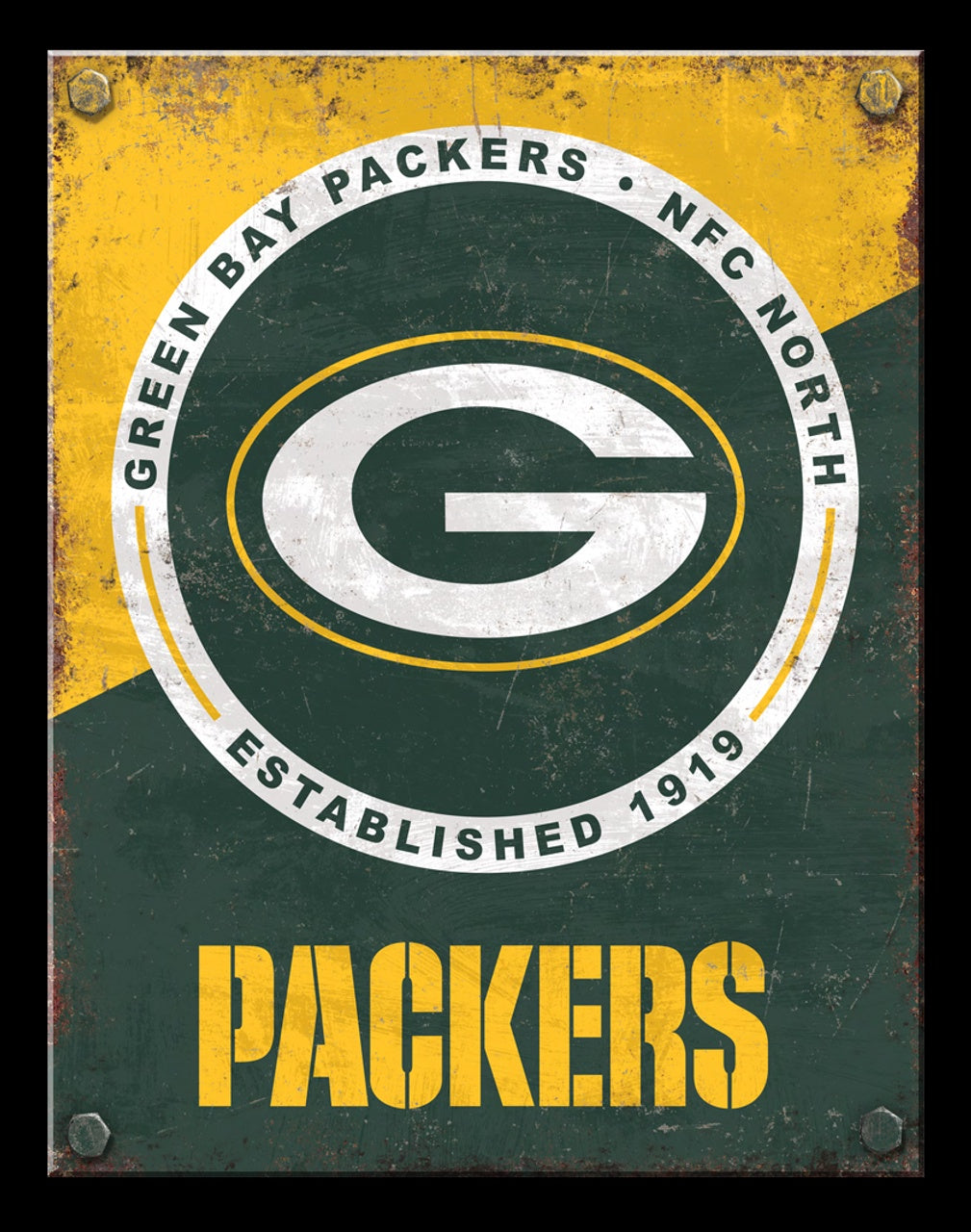 Green Bay Packers Two Tone Tin Sign