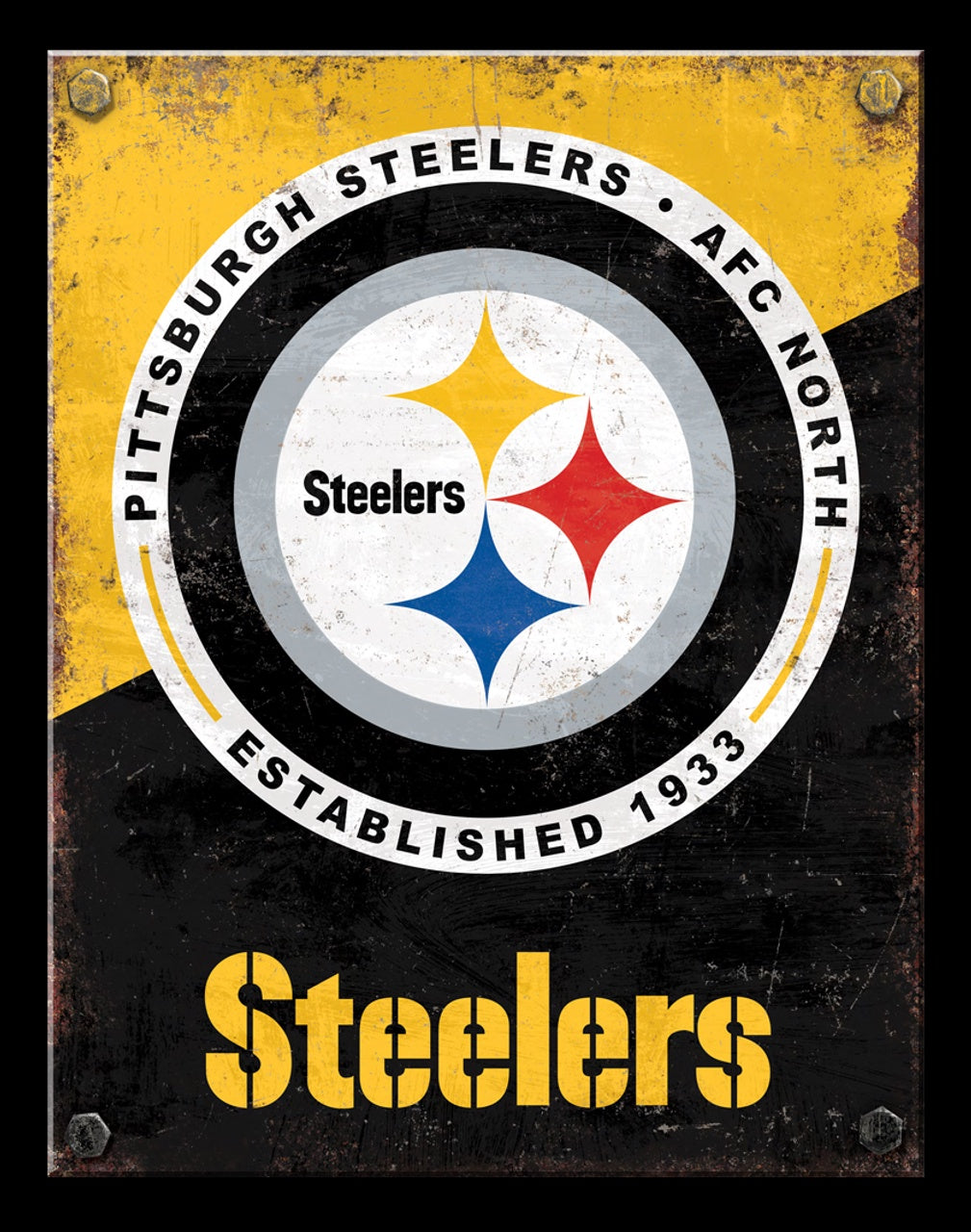 Pittsburgh Steelers Two Tone Tin Sign