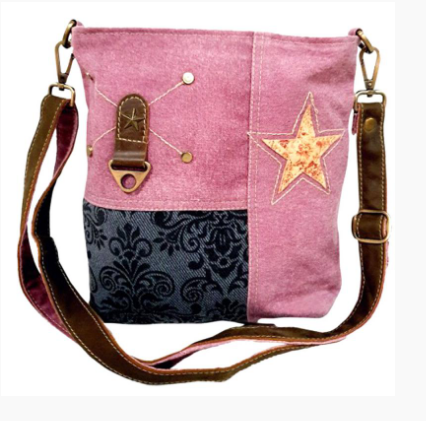 Clea Ray - Pink & Black Shoulder Bag w/Star 5484