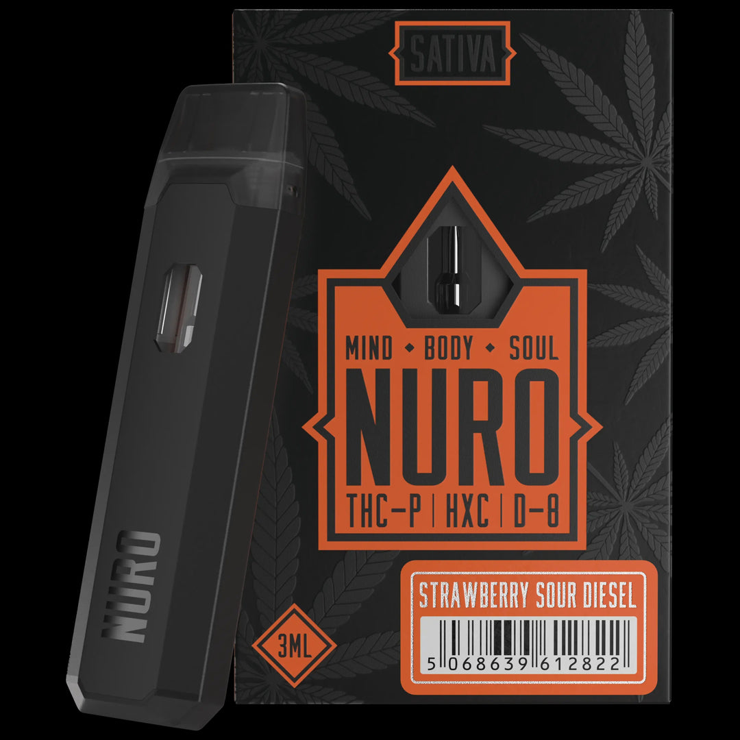 Nuro THC-P HXC D8 Disposable Vape 3ml - Strawberry Sour Diesel (Sativa Penny Lane Gifts Nuro THC-P HXC D8 Disposable Vape 3ml - Strawberry Sour Diesel (Sativa Penny Lane Gifts