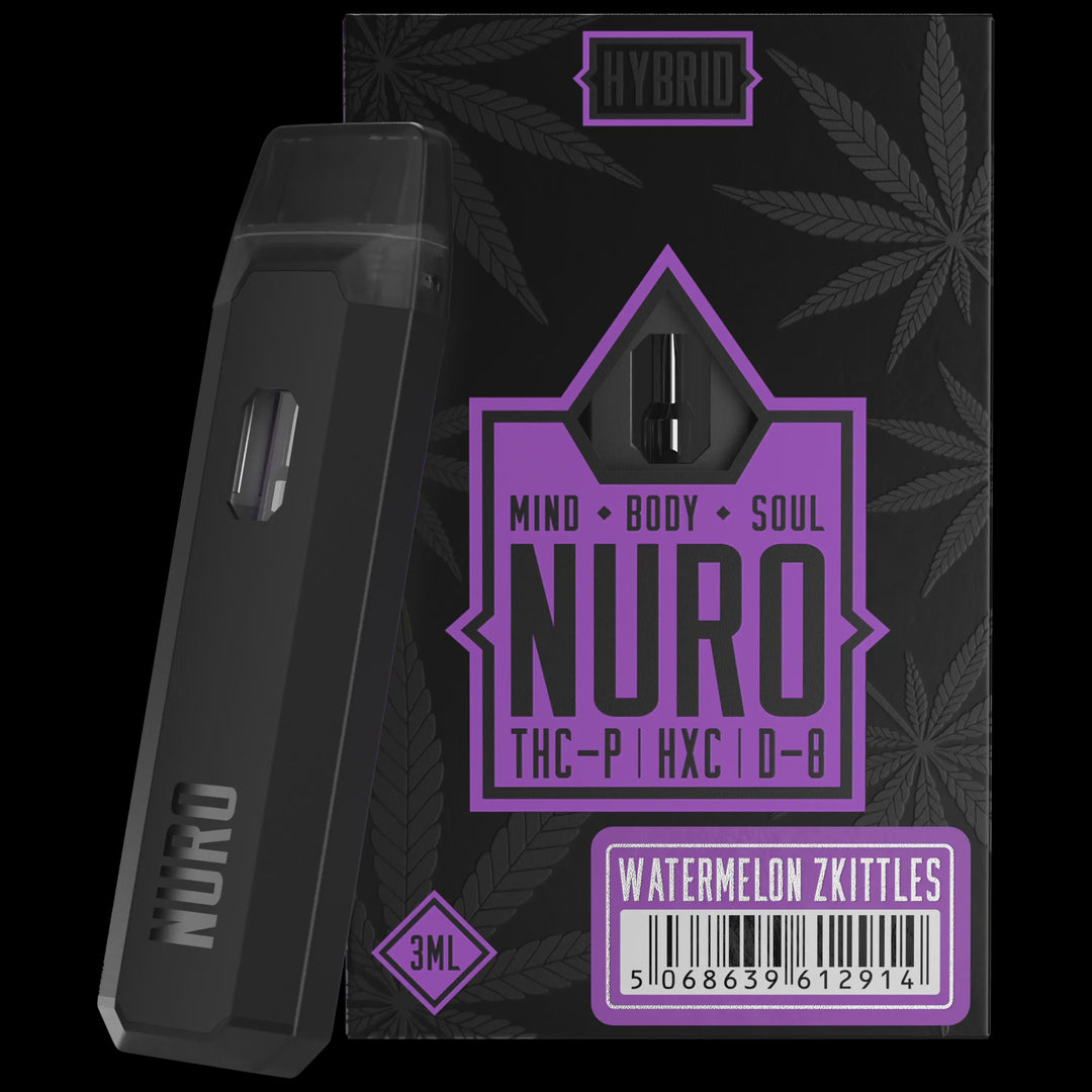 Nuro THC-P HXC D8 Disposable Vape 3ml - Watermelon Zkittles (Hybrid) Penny Lane Gifts Nuro THC-P HXC D8 Disposable Vape 3ml - Watermelon Zkittles (Hybrid) Penny Lane Gifts