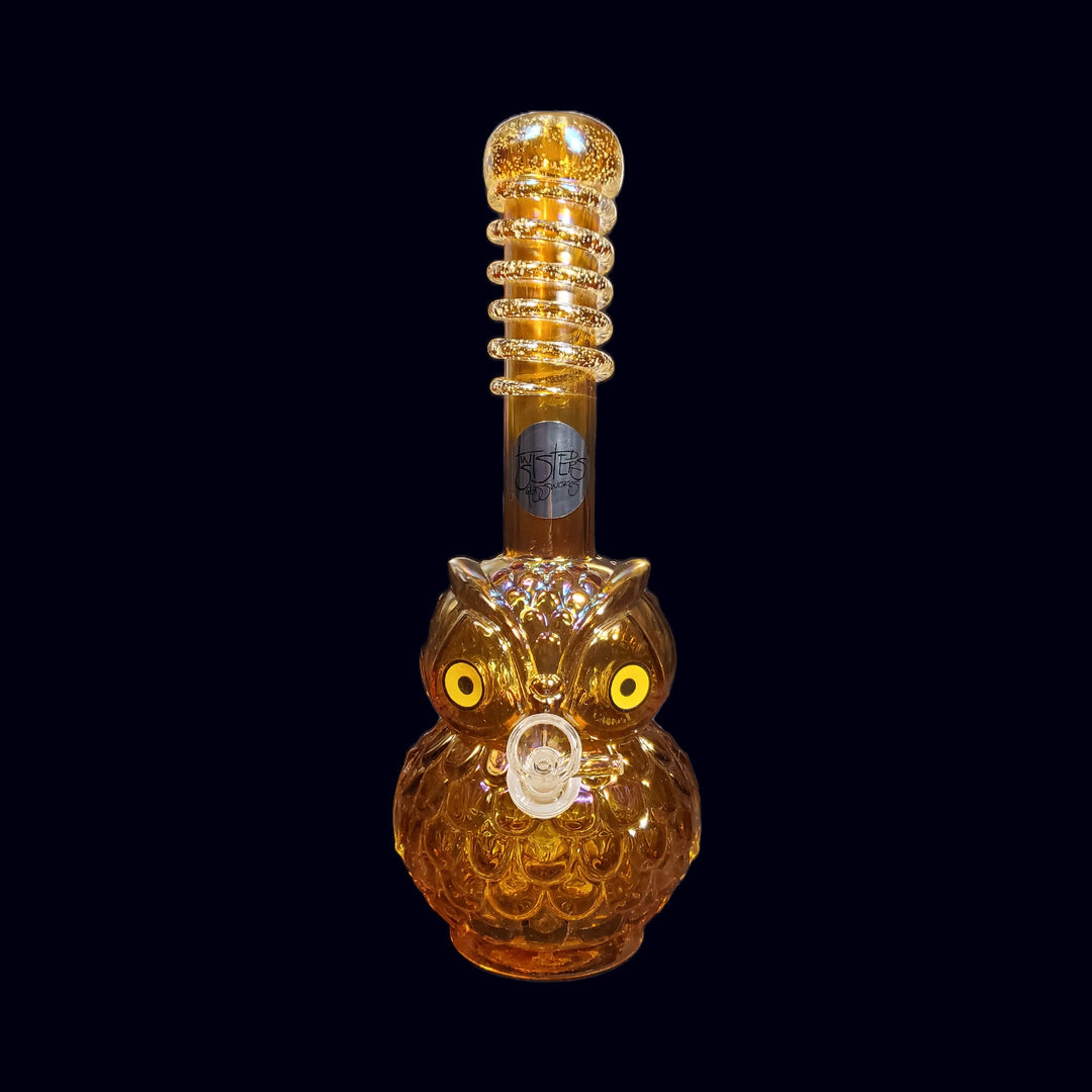 12" Owl Vase Soft Glass Water Pipe
