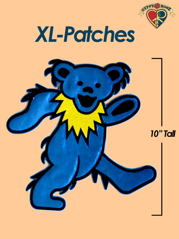 Grateful Dead Dancing Bear Patch - XL Blue