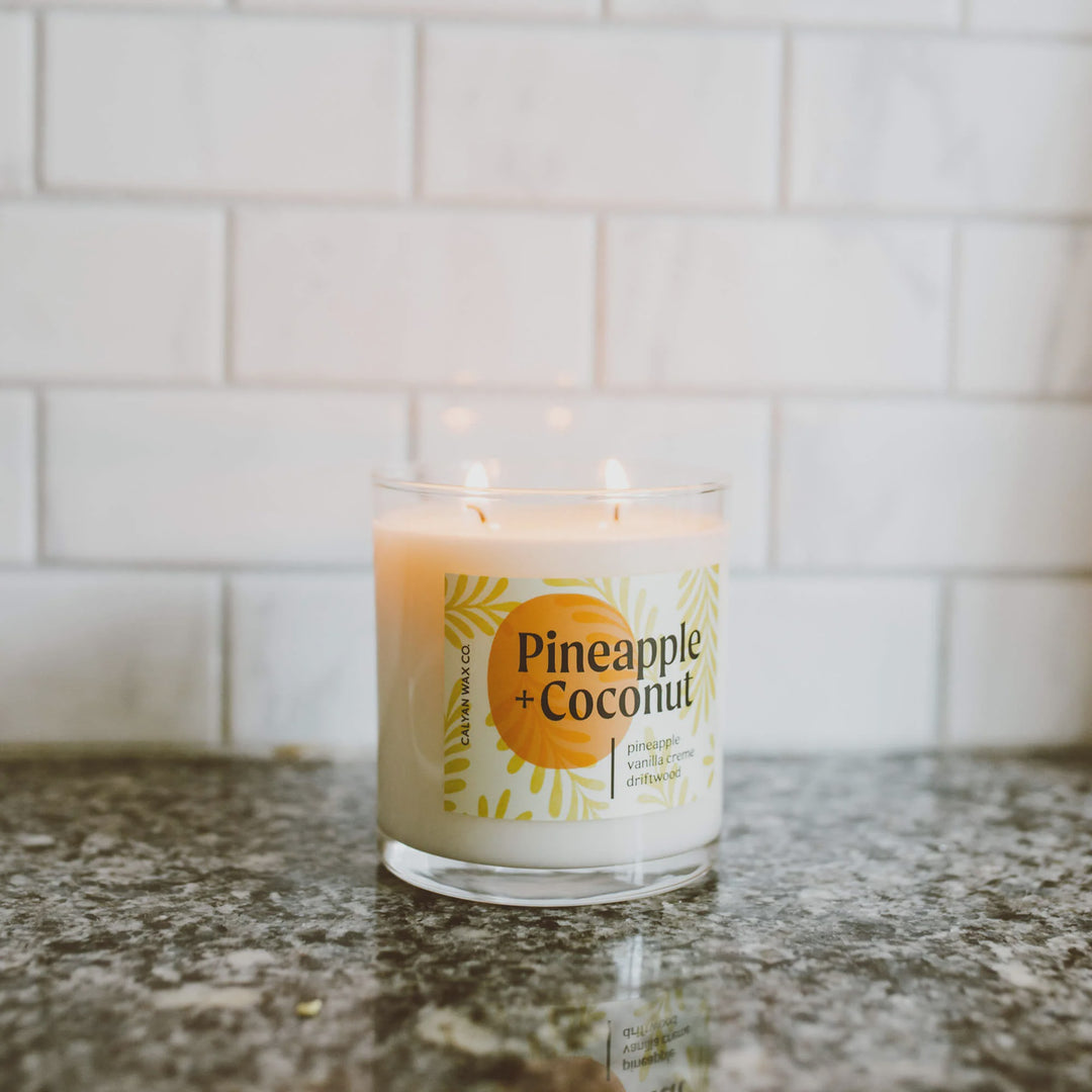 Pineapple + Coconut Glass Tumbler Soy Candle 8.8oz