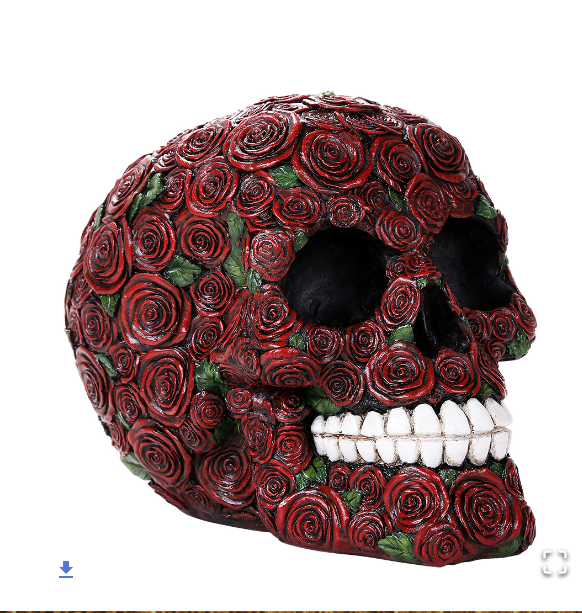 Pacific - Roses Skull Statue 12518