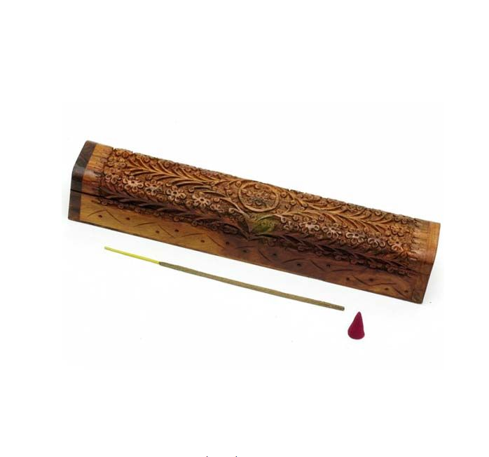 RExpo - Carved Wood Incense Burner Box