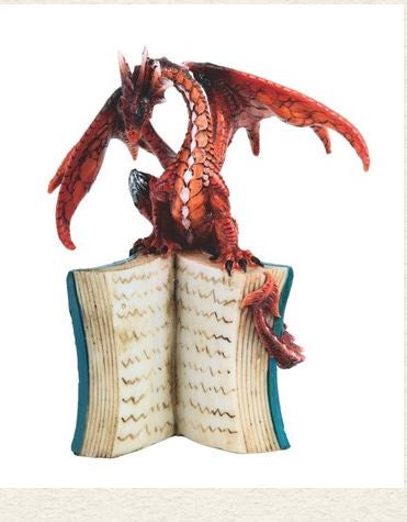 GSC - Red Dragon on Open Book Statue