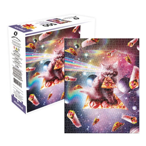 Galaxy Cat Pizza 500 Piece Puzzle