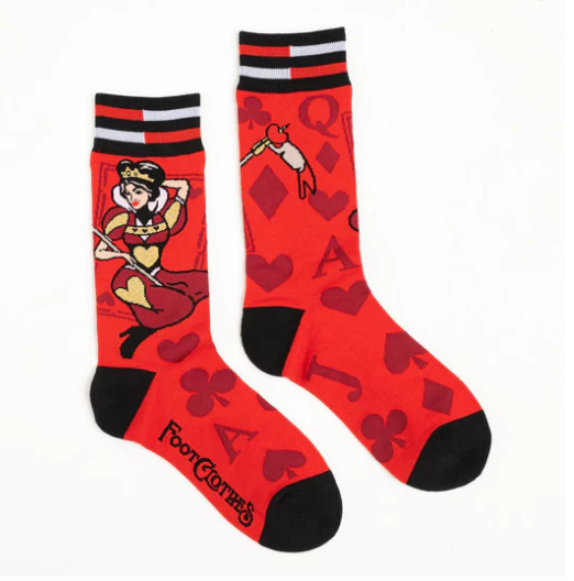 FootClothes - Queen of Hearts Crew Socks