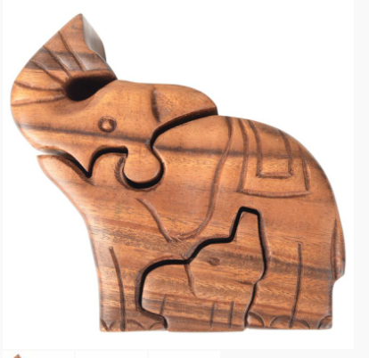 Wooden Elephant Puzzle Box